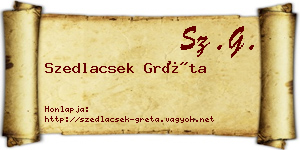 Szedlacsek Gréta névjegykártya